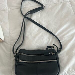 Black Leather Crossbody Bag